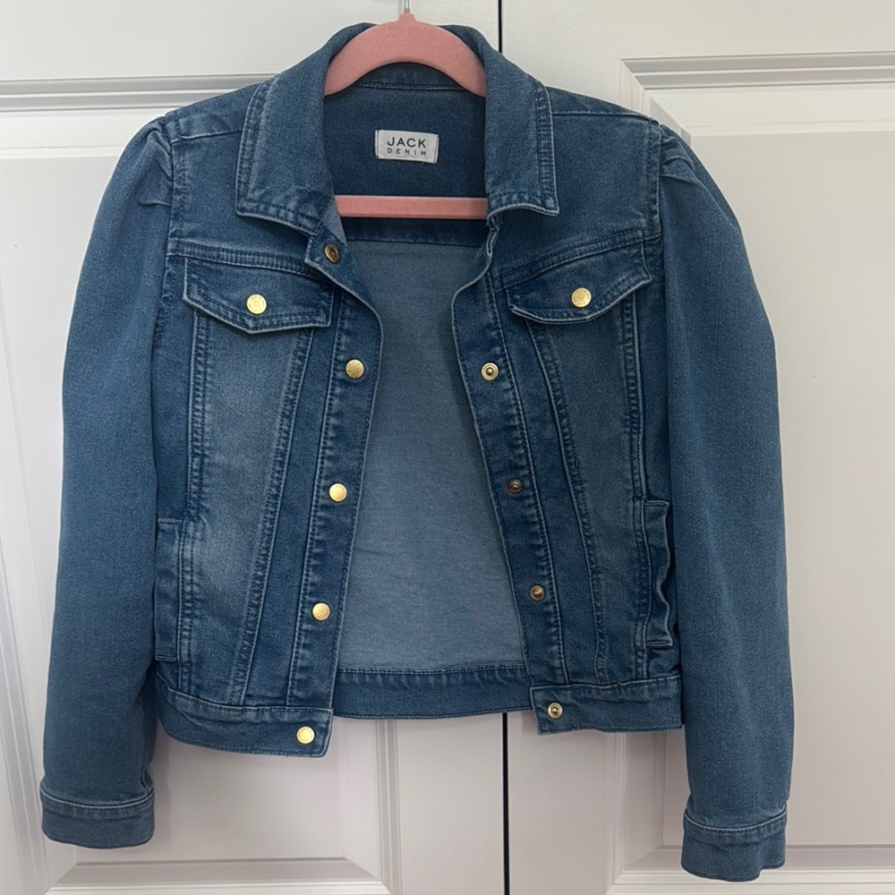 Janie and Jack Blue Jean Jacket with Gold Buttons Size 7/8